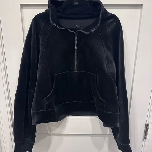 Lululemon Scuba Oversized Funnel Neck Half Zip in Black Velvet Size XL/XXL - Picture 5 of 8